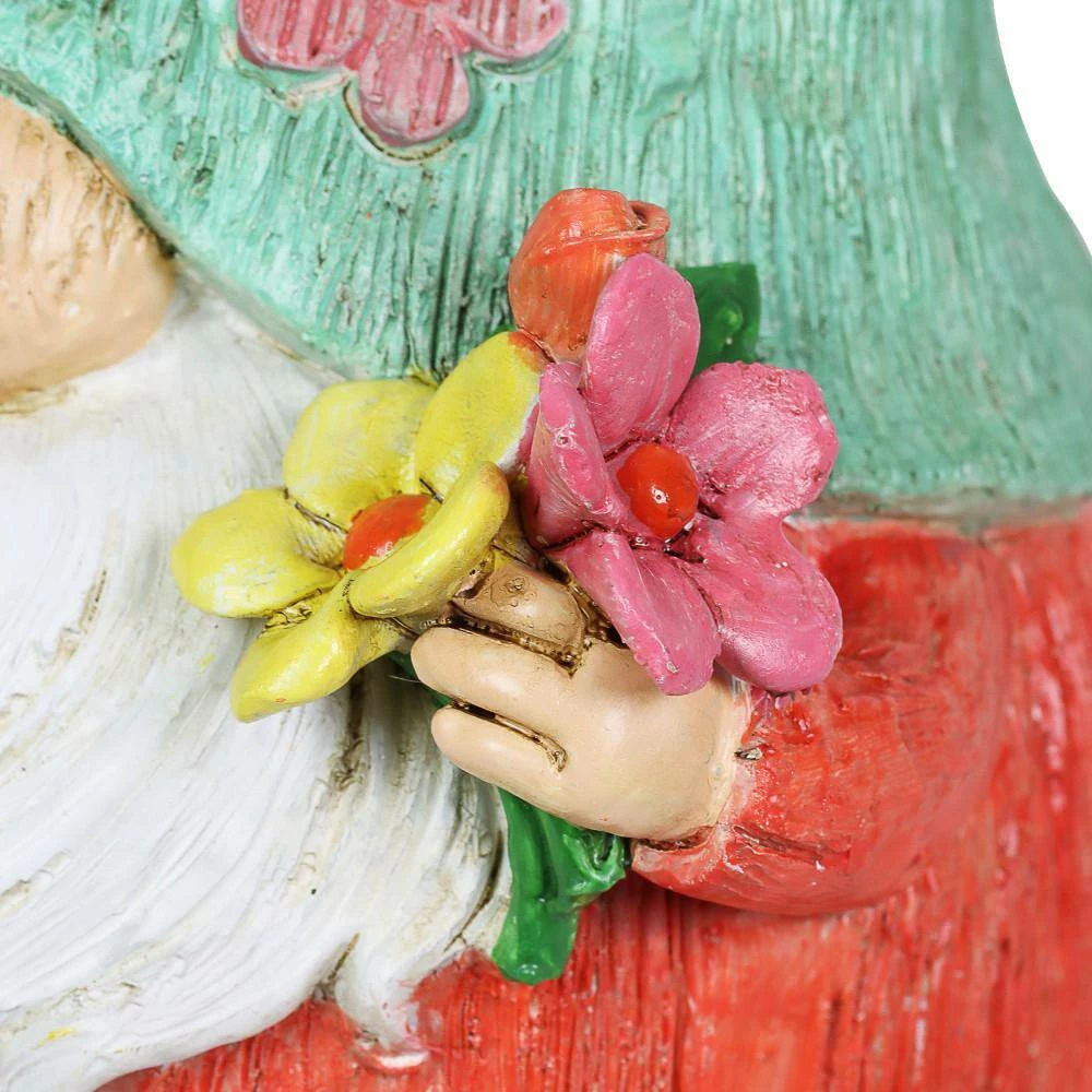 Exhart Pastel Daisy Hat, 5.5 in. x 8.5 in. Gnome Garden Statue 2-Pack 8 Exhart Pastel Daisy Hat, 5.5 in. x 8.5 in. Gnome Garden Statue 2-Pack - Image 6