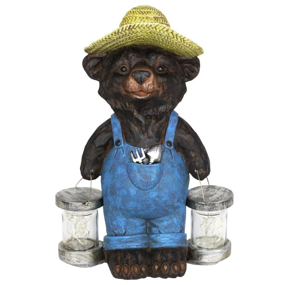 Exhart Solar Rustic Farmhouse Bear with Firefly Jars Garden Statue 3 Exhart Solar Rustic Farmhouse Bear with Firefly Jars Garden Statue