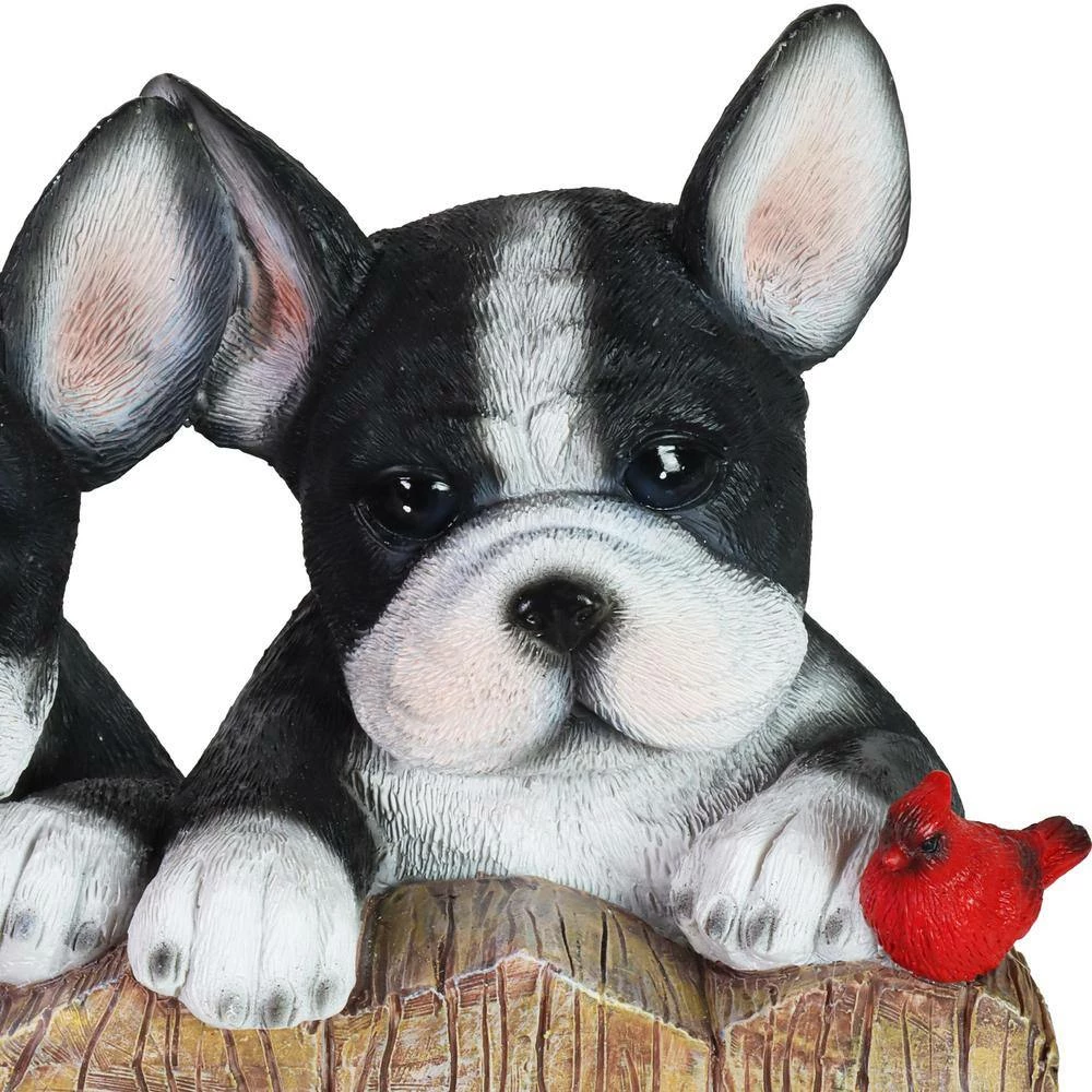 Exhart 8.5 in. Tall Solar Boston Terrier Welcome Sign Garden Statue 8 Exhart 8.5 in. Tall Solar Boston Terrier Welcome Sign Garden Statue - Image 6