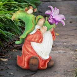 Exhart 10 in. Solar LED Lily Gnome Garden Statue 15 Exhart 10 in. Solar LED Lily Gnome Garden Statue -Cheap Good Directions Store exhart garden statues 72152 rs c3 1000
