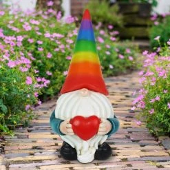 Exhart 5.71 in. x 12.2 in. Gnome Garden Statue, Solar Rainbow Hat 13 Exhart 5.71 in. x 12.2 in. Gnome Garden Statue, Solar Rainbow Hat -Cheap Good Directions Store exhart garden statues 72202 rs c3 1000