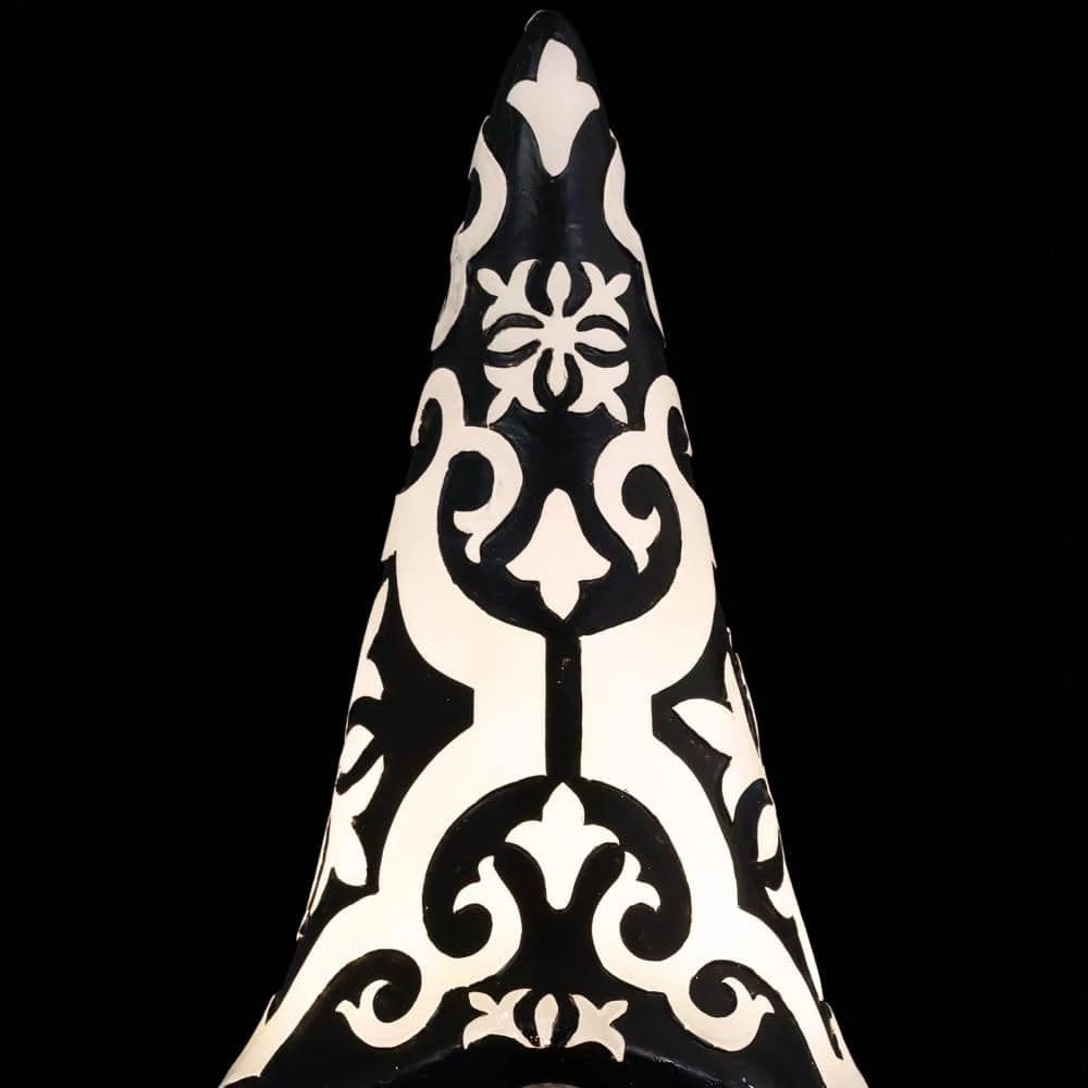 Exhart Solar Grey with Black and White Pattern Hat, 7 in. x 11 in. Gnome Garden Statue 5 Exhart Solar Grey with Black and White Pattern Hat, 7 in. x 11 in. Gnome Garden Statue - Image 3