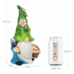 Exhart Hand Painted Green Leaf Hat with a Mushroom Basket, 5.5 in. x 10.5 in. Gnome Garden Statue 12 Exhart Hand Painted Green Leaf Hat with a Mushroom Basket, 5.5 in. x 10.5 in. Gnome Garden Statue -Cheap Good Directions Store exhart garden statues 72576 rs 1f 1000