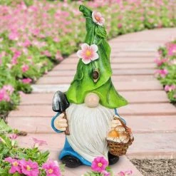 Exhart Hand Painted Green Leaf Hat with a Mushroom Basket, 5.5 in. x 10.5 in. Gnome Garden Statue 15 Exhart Hand Painted Green Leaf Hat with a Mushroom Basket, 5.5 in. x 10.5 in. Gnome Garden Statue -Cheap Good Directions Store exhart garden statues 72576 rs 31 1000