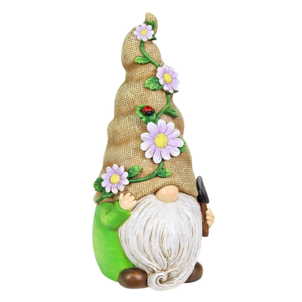 Exhart Hand Painted Burlap Hat with a Spade Sign, 6 in. x 10.5 in. Gnome Garden Statue 4 Exhart Hand Painted Burlap Hat with a Spade Sign, 6 in. x 10.5 in. Gnome Garden Statue - Image 2