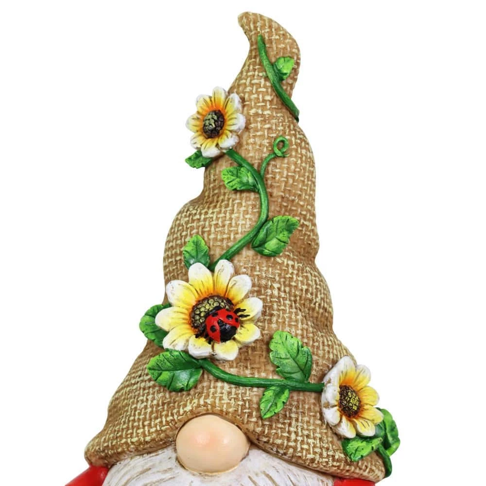 Exhart Hand Painted Burlap Hat with a Rain Gauge, 5 in. x 7.5 in. Gnome Garden Statue 5 Exhart Hand Painted Burlap Hat with a Rain Gauge, 5 in. x 7.5 in. Gnome Garden Statue - Image 3
