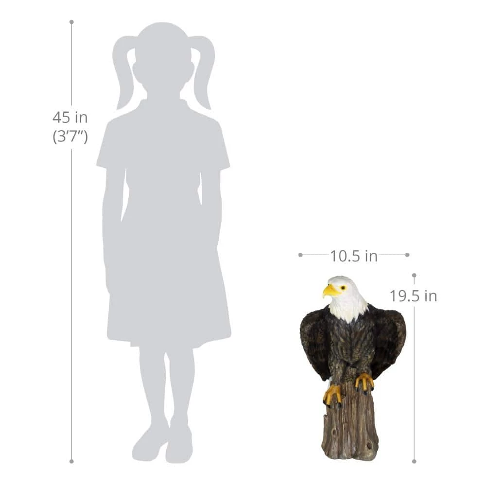 Exhart Bald Eagle on a Log, 10.5 in. x 19.5 in. Garden Statue 8 Exhart Bald Eagle on a Log, 10.5 in. x 19.5 in. Garden Statue - Image 6