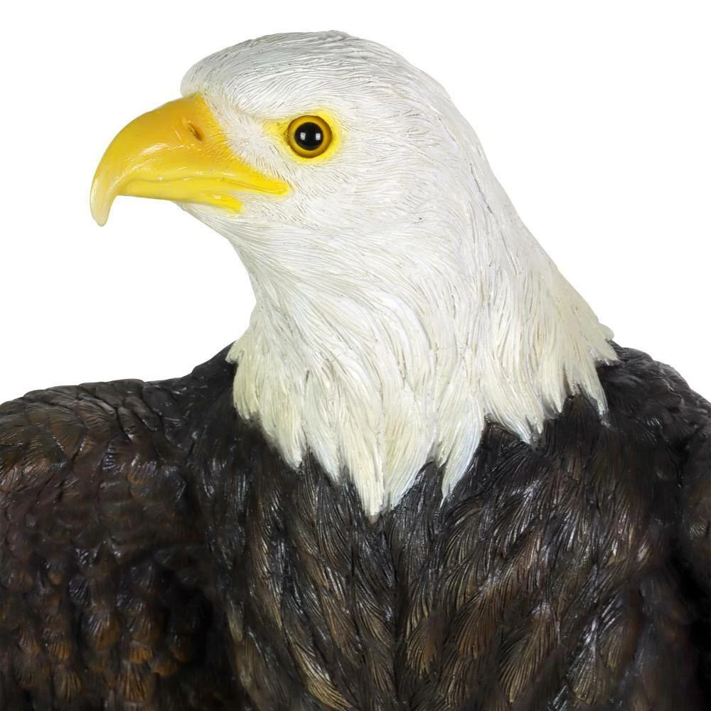 Exhart Bald Eagle on a Log, 10.5 in. x 19.5 in. Garden Statue 5 Exhart Bald Eagle on a Log, 10.5 in. x 19.5 in. Garden Statue - Image 3