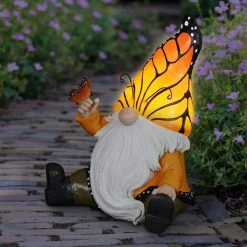 Exhart Solar Hand Painted Monarch Butterfly Hat, 6 in. x 9 in. Gnome Garden Statue 19 Exhart Solar Hand Painted Monarch Butterfly Hat, 6 in. x 9 in. Gnome Garden Statue -Cheap Good Directions Store exhart garden statues 72665 rs 31 1000