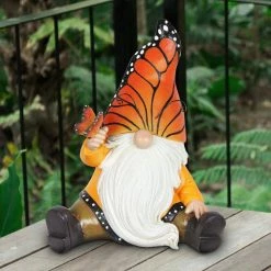 Exhart Solar Hand Painted Monarch Butterfly Hat, 6 in. x 9 in. Gnome Garden Statue 13 Exhart Solar Hand Painted Monarch Butterfly Hat, 6 in. x 9 in. Gnome Garden Statue -Cheap Good Directions Store exhart garden statues 72665 rs c3 1000