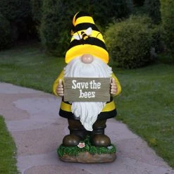 Exhart 6 in. x 13 in. Solar Beekeeper with Save the Bees Sign, Gnome Garden Statue 15 Exhart 6 in. x 13 in. Solar Beekeeper with Save the Bees Sign, Gnome Garden Statue -Cheap Good Directions Store exhart garden statues 72666 rs 31 1000