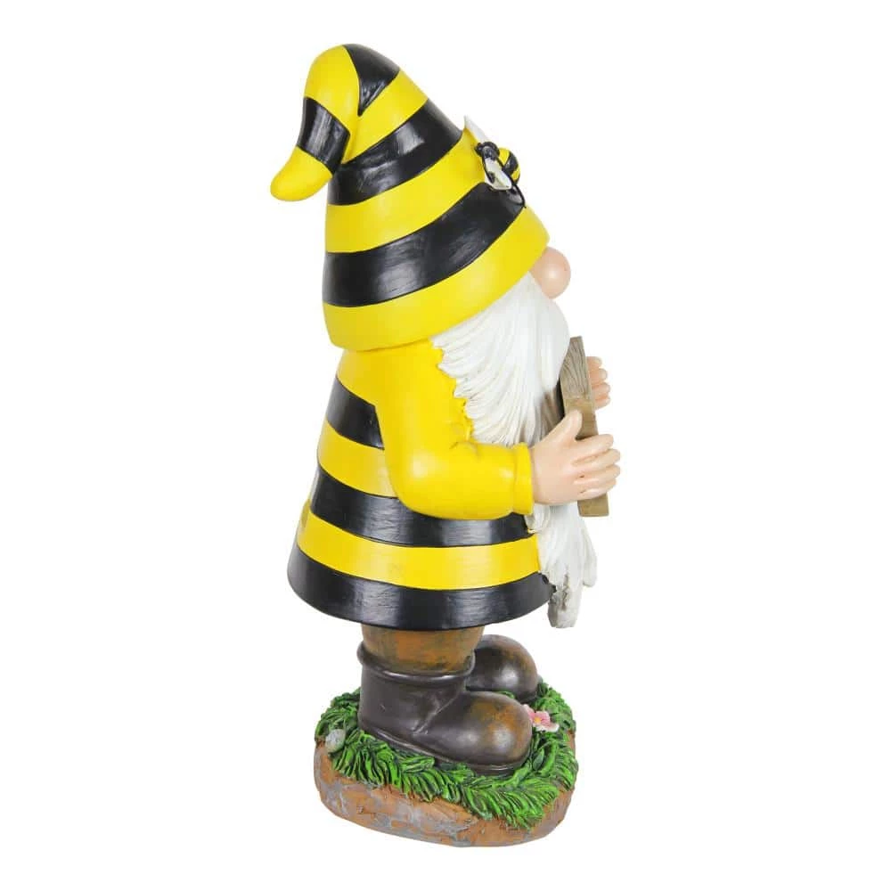 Exhart 6 in. x 13 in. Solar Beekeeper with Save the Bees Sign, Gnome Garden Statue 7 Exhart 6 in. x 13 in. Solar Beekeeper with Save the Bees Sign, Gnome Garden Statue - Image 5