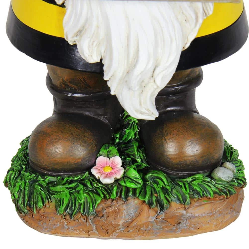 Exhart 6 in. x 13 in. Solar Beekeeper with Welcome Sign, Gnome Garden Statue 9 Exhart 6 in. x 13 in. Solar Beekeeper with Welcome Sign, Gnome Garden Statue - Image 7