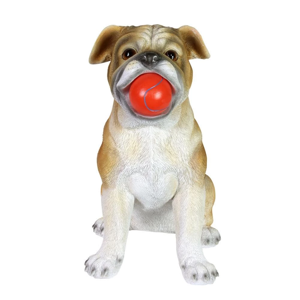 Exhart Solar Bulldog with LED Red Ball, 13 in. tall Garden Statue 8 Exhart Solar Bulldog with LED Red Ball, 13 in. tall Garden Statue - Image 6