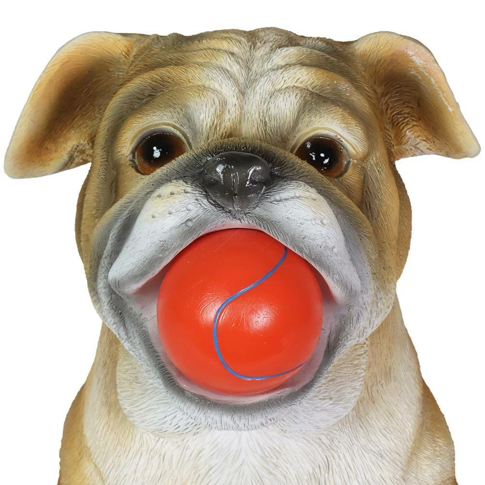 Exhart Solar Bulldog with LED Red Ball, 13 in. tall Garden Statue 6 Exhart Solar Bulldog with LED Red Ball, 13 in. tall Garden Statue - Image 4