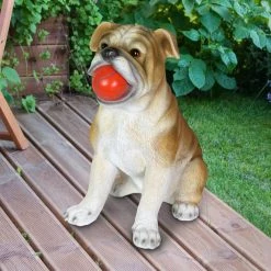 Exhart Solar Bulldog with LED Red Ball, 13 in. tall Garden Statue 13 Exhart Solar Bulldog with LED Red Ball, 13 in. tall Garden Statue -Cheap Good Directions Store exhart garden statues 72675 rs c3 1000