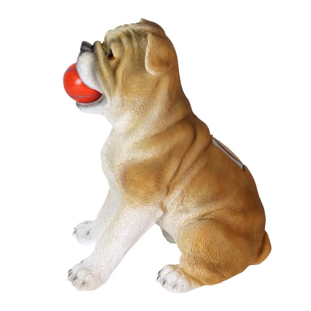 Exhart Solar Bulldog with LED Red Ball, 13 in. tall Garden Statue 4 Exhart Solar Bulldog with LED Red Ball, 13 in. tall Garden Statue - Image 2