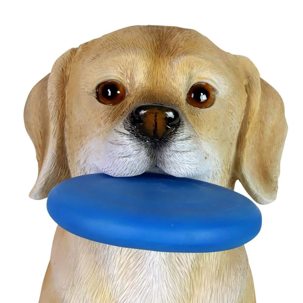 Exhart Solar Labrador Retriever Dog with LED Frisbee, 14 in. tall Garden Statue 6 Exhart Solar Labrador Retriever Dog with LED Frisbee, 14 in. tall Garden Statue - Image 4