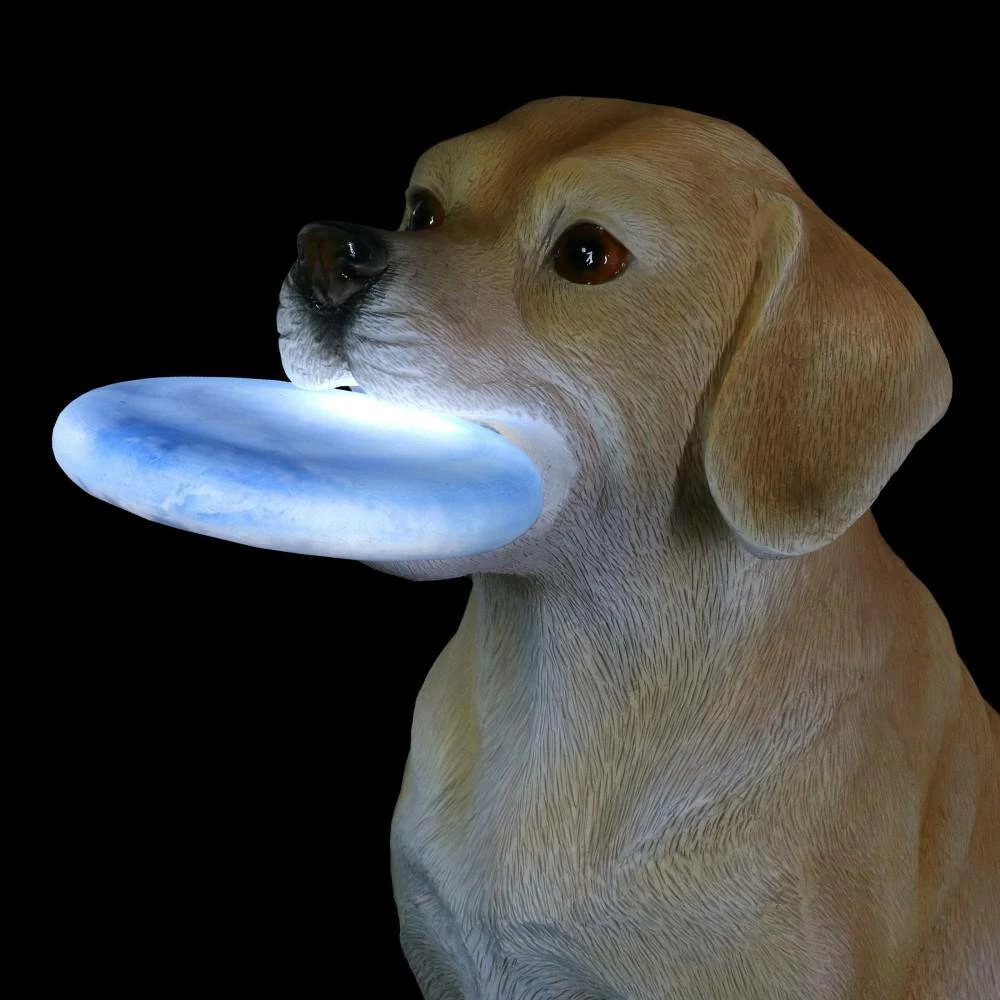Exhart Solar Labrador Retriever Dog with LED Frisbee, 14 in. tall Garden Statue 10 Exhart Solar Labrador Retriever Dog with LED Frisbee, 14 in. tall Garden Statue - Image 8