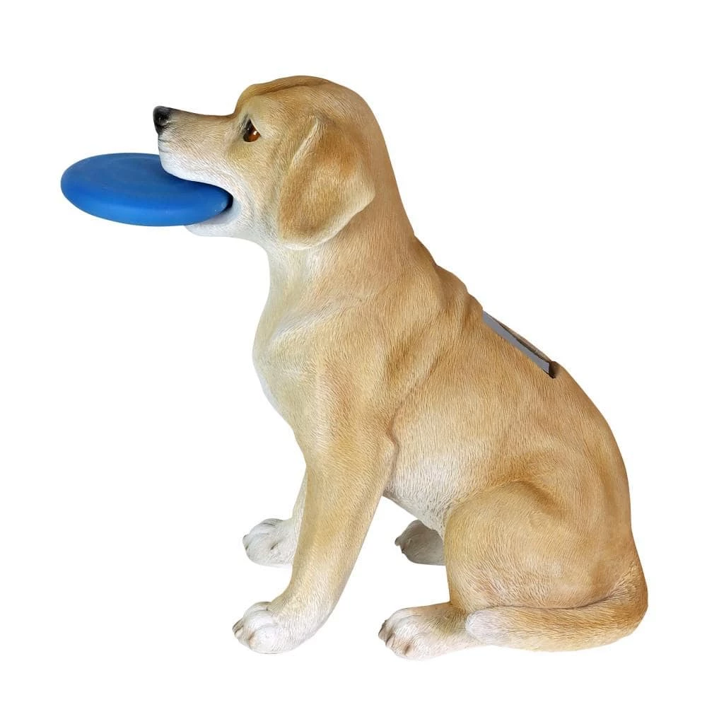 Exhart Solar Labrador Retriever Dog with LED Frisbee, 14 in. tall Garden Statue 4 Exhart Solar Labrador Retriever Dog with LED Frisbee, 14 in. tall Garden Statue - Image 2