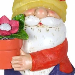 Exhart 6 in. x 13 in. Solar Yellow Hat With Flower Pot, Gnome Garden Statue 16 Exhart 6 in. x 13 in. Solar Yellow Hat With Flower Pot, Gnome Garden Statue -Cheap Good Directions Store exhart garden statues 72685 rs 44 1000