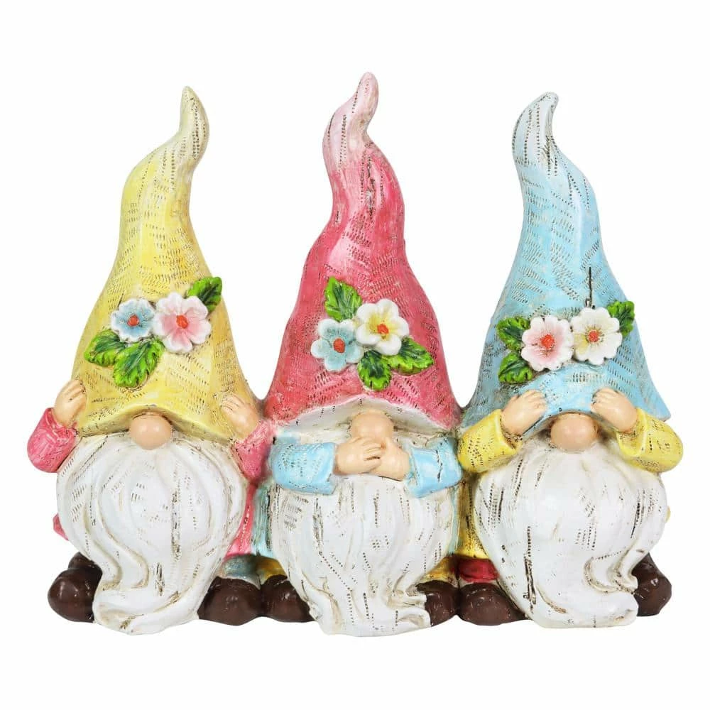 Exhart Pastel Hear No, Speak No, See No Evil, 7.5 in. x 6.5 in. Gnomes Garden Statue 3 Exhart Pastel Hear No, Speak No, See No Evil, 7.5 in. x 6.5 in. Gnomes Garden Statue