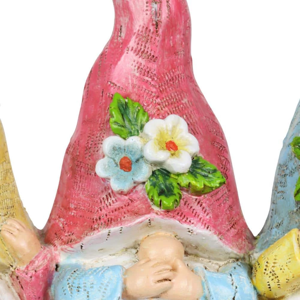 Exhart Pastel Hear No, Speak No, See No Evil, 7.5 in. x 6.5 in. Gnomes Garden Statue 4 Exhart Pastel Hear No, Speak No, See No Evil, 7.5 in. x 6.5 in. Gnomes Garden Statue - Image 2