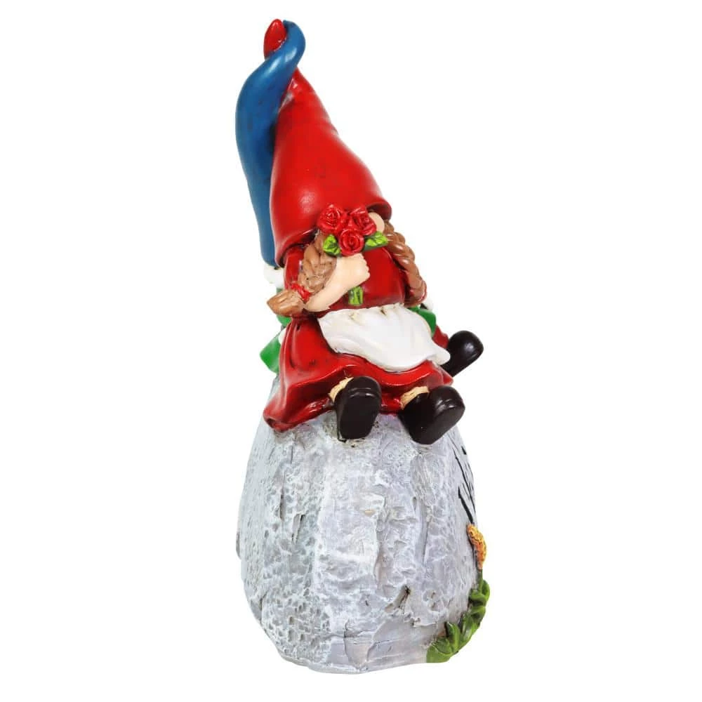 Exhart Couple on a Garden Welcome Stone, 8.5 in. Gnomes Garden Statue 4 Exhart Couple on a Garden Welcome Stone, 8.5 in. Gnomes Garden Statue - Image 2