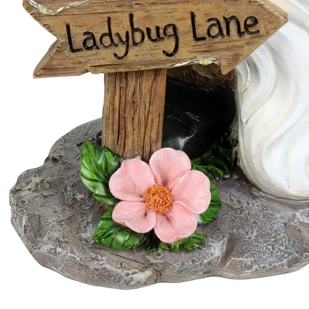 Exhart Solar Hand Painted with Leaf Hat in. x a Street Sign, 7.5 in. x 11 in. Gnome Garden Statue 10 Exhart Solar Hand Painted with Leaf Hat in. x a Street Sign, 7.5 in. x 11 in. Gnome Garden Statue - Image 8