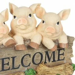 Exhart Solar Hand Painted Pigs on a Welcome Log, 12.5 in. x 8 in. Garden Statue 12 Exhart Solar Hand Painted Pigs on a Welcome Log, 12.5 in. x 8 in. Garden Statue -Cheap Good Directions Store exhart garden statues 72843 rs 4f 1000