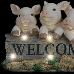 Exhart Solar Hand Painted Pigs on a Welcome Log, 12.5 in. x 8 in. Garden Statue 15 Exhart Solar Hand Painted Pigs on a Welcome Log, 12.5 in. x 8 in. Garden Statue -Cheap Good Directions Store exhart garden statues 72843 rs fa 1000