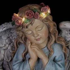 Exhart Solar Hand Painted Little Girl Angel with LED Flower Garland, 8.5 in. x 10.5 in. Garden Statue 9 Exhart Solar Hand Painted Little Girl Angel with LED Flower Garland, 8.5 in. x 10.5 in. Garden Statue -Cheap Good Directions Store exhart garden statues 72847 rs 76 1000