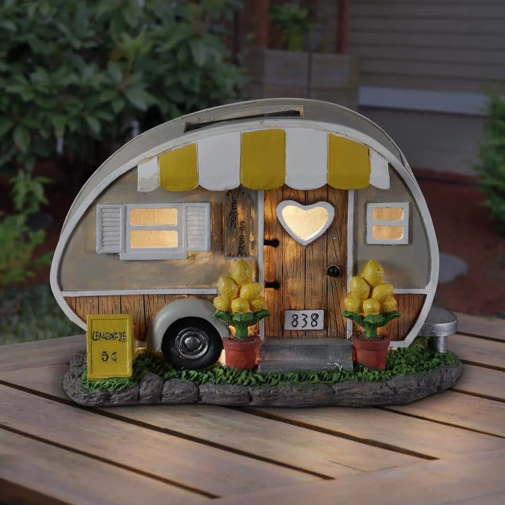 Exhart Solar Hand Painted Lemonade Camping Trailer, 9.5 in. x 6 in. Garden Statue 11 Exhart Solar Hand Painted Lemonade Camping Trailer, 9.5 in. x 6 in. Garden Statue - Image 9