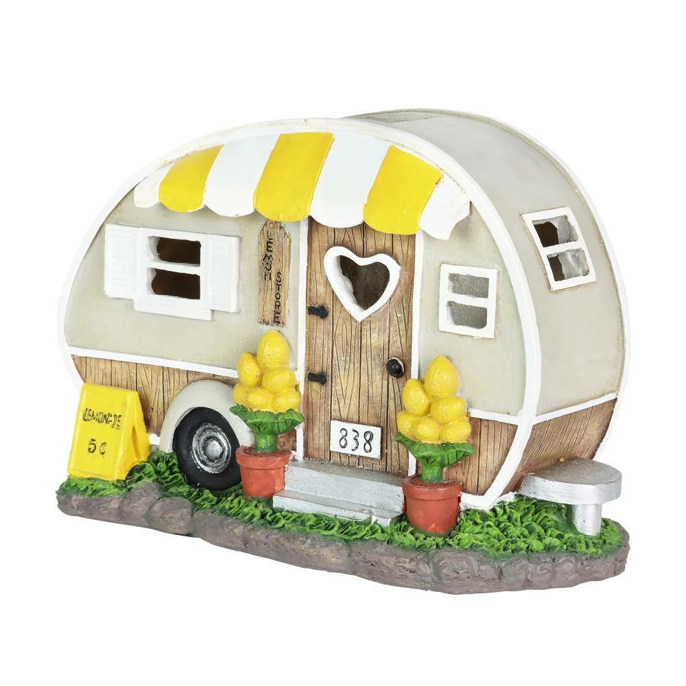 Exhart Solar Hand Painted Lemonade Camping Trailer, 9.5 in. x 6 in. Garden Statue 8 Exhart Solar Hand Painted Lemonade Camping Trailer, 9.5 in. x 6 in. Garden Statue - Image 6