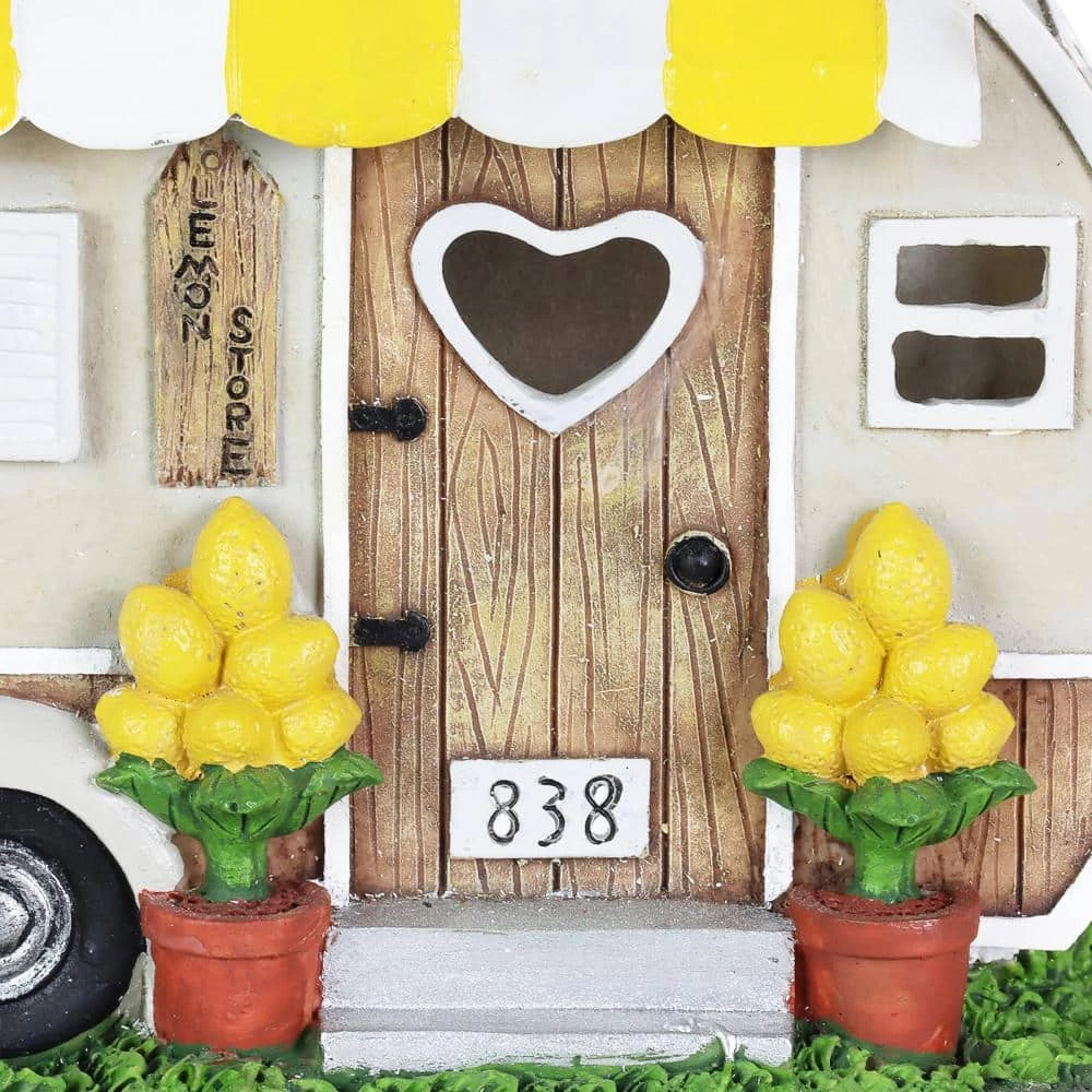 Exhart Solar Hand Painted Lemonade Camping Trailer, 9.5 in. x 6 in. Garden Statue 6 Exhart Solar Hand Painted Lemonade Camping Trailer, 9.5 in. x 6 in. Garden Statue - Image 4