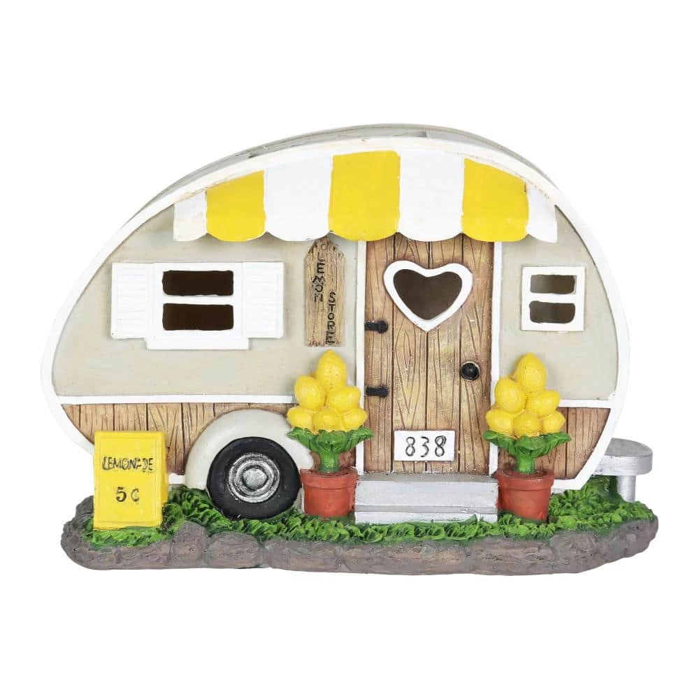 Exhart Solar Hand Painted Lemonade Camping Trailer, 9.5 in. x 6 in. Garden Statue 3 Exhart Solar Hand Painted Lemonade Camping Trailer, 9.5 in. x 6 in. Garden Statue