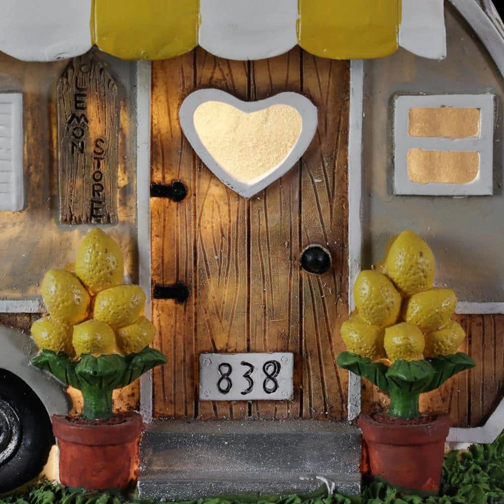 Exhart Solar Hand Painted Lemonade Camping Trailer, 9.5 in. x 6 in. Garden Statue 9 Exhart Solar Hand Painted Lemonade Camping Trailer, 9.5 in. x 6 in. Garden Statue - Image 7