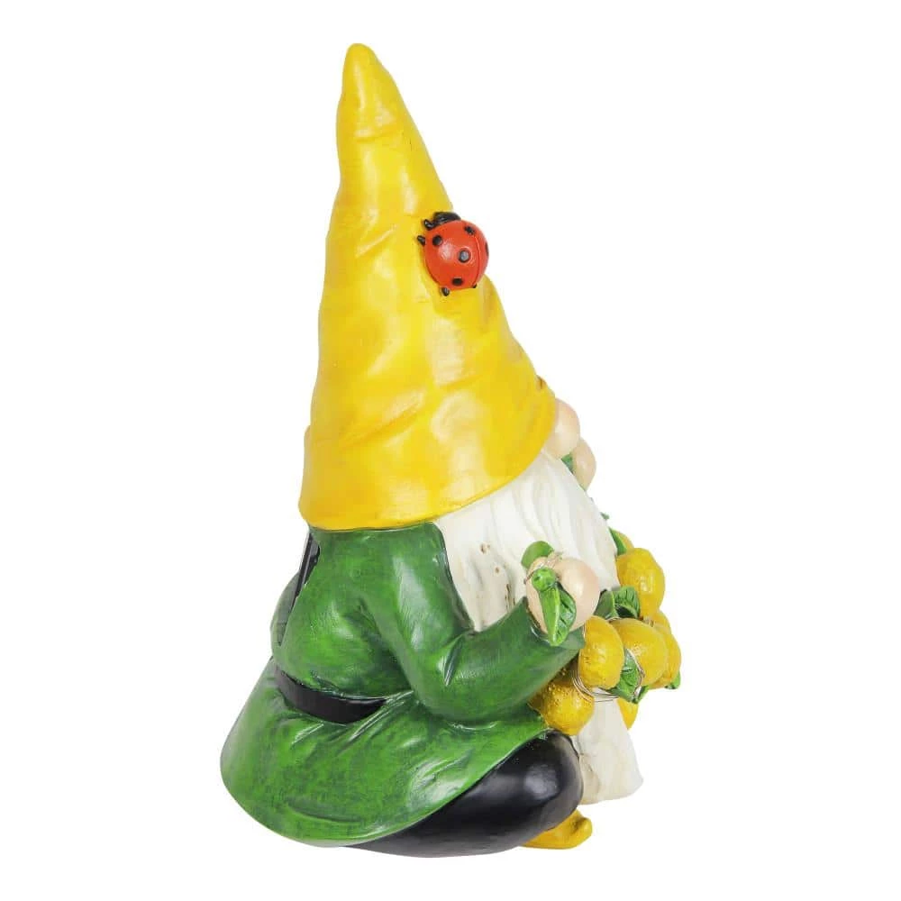 Exhart Solar LED Ladybug and Lemon Garland, 7.5 in. x 9.5 in. Gnome Garden Statue 4 Exhart Solar LED Ladybug and Lemon Garland, 7.5 in. x 9.5 in. Gnome Garden Statue - Image 2