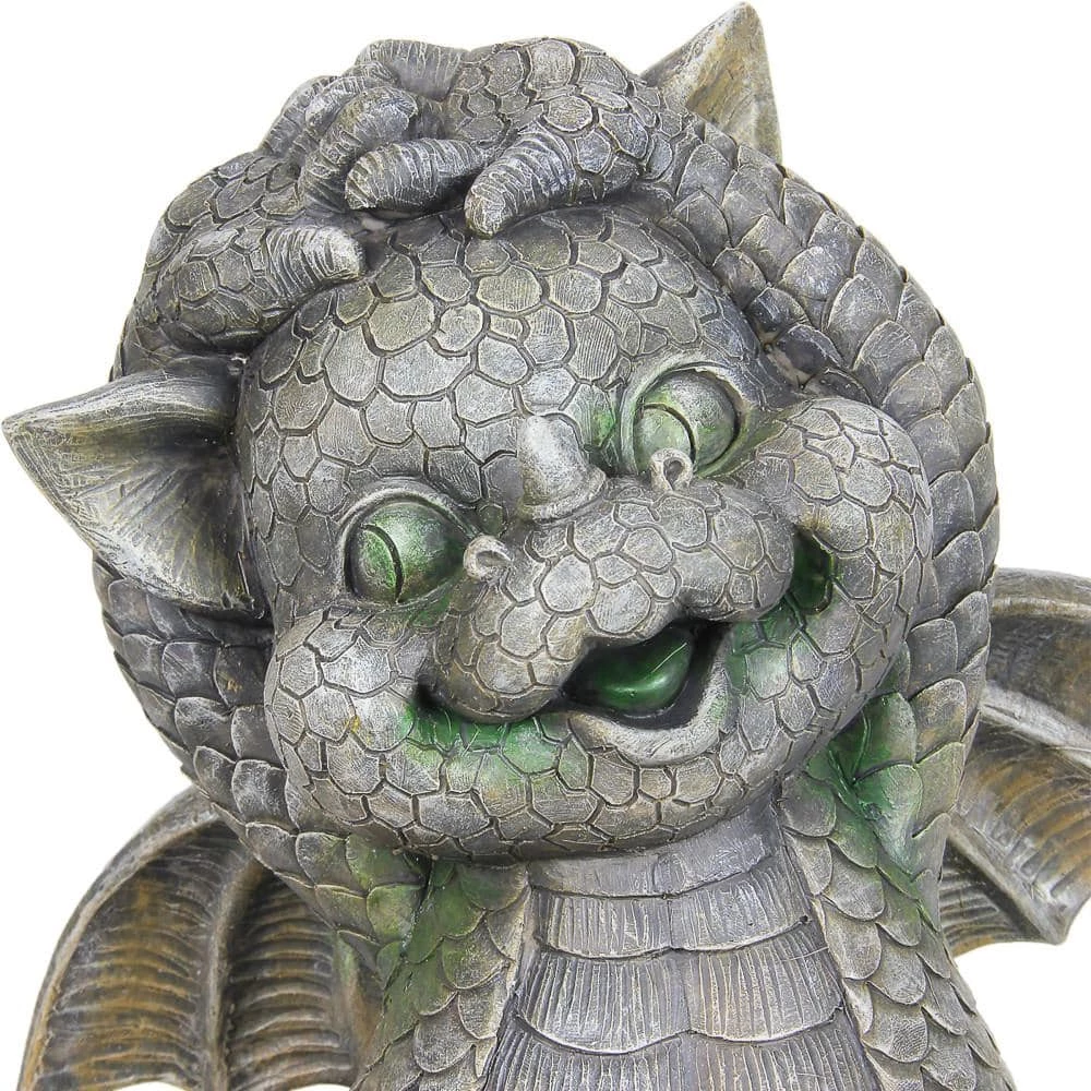 Exhart Solar Dragon with LED Bird, 9.5 in. x 10.5 in. Garden Statue 6 Exhart Solar Dragon with LED Bird, 9.5 in. x 10.5 in. Garden Statue - Image 4