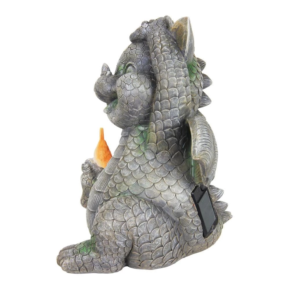 Exhart Solar Dragon with LED Bird, 9.5 in. x 10.5 in. Garden Statue 4 Exhart Solar Dragon with LED Bird, 9.5 in. x 10.5 in. Garden Statue - Image 2
