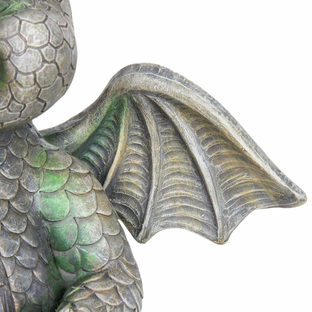 Exhart Solar Dragon with LED Lady Bug, 11 in. x 10 in. Garden Statue 8 Exhart Solar Dragon with LED Lady Bug, 11 in. x 10 in. Garden Statue - Image 6