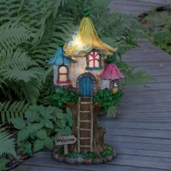 Exhart Solar Pastel Fairy Tree House with Lily Roof and Ladder, 9 in. x 17.5 in. Garden Statue 21 Exhart Solar Pastel Fairy Tree House with Lily Roof and Ladder, 9 in. x 17.5 in. Garden Statue -Cheap Good Directions Store exhart garden statues 72900 rs 31 1000