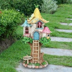 Exhart Solar Pastel Fairy Tree House with Lily Roof and Ladder, 9 in. x 17.5 in. Garden Statue 15 Exhart Solar Pastel Fairy Tree House with Lily Roof and Ladder, 9 in. x 17.5 in. Garden Statue -Cheap Good Directions Store exhart garden statues 72900 rs c3 1000
