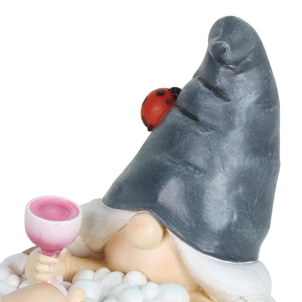 Exhart Hand Painted Girl in a Bubble Bath with LED lights on a Battery Operated Timer, 7.5 in. x 7.5 in. Gnome Garden Statue 5 Exhart Hand Painted Girl in a Bubble Bath with LED lights on a Battery Operated Timer, 7.5 in. x 7.5 in. Gnome Garden Statue - Image 3