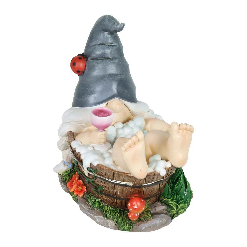 Exhart Hand Painted Girl in a Bubble Bath with LED lights on a Battery Operated Timer, 7.5 in. x 7.5 in. Gnome Garden Statue 10 Exhart Hand Painted Girl in a Bubble Bath with LED lights on a Battery Operated Timer, 7.5 in. x 7.5 in. Gnome Garden Statue - Image 8