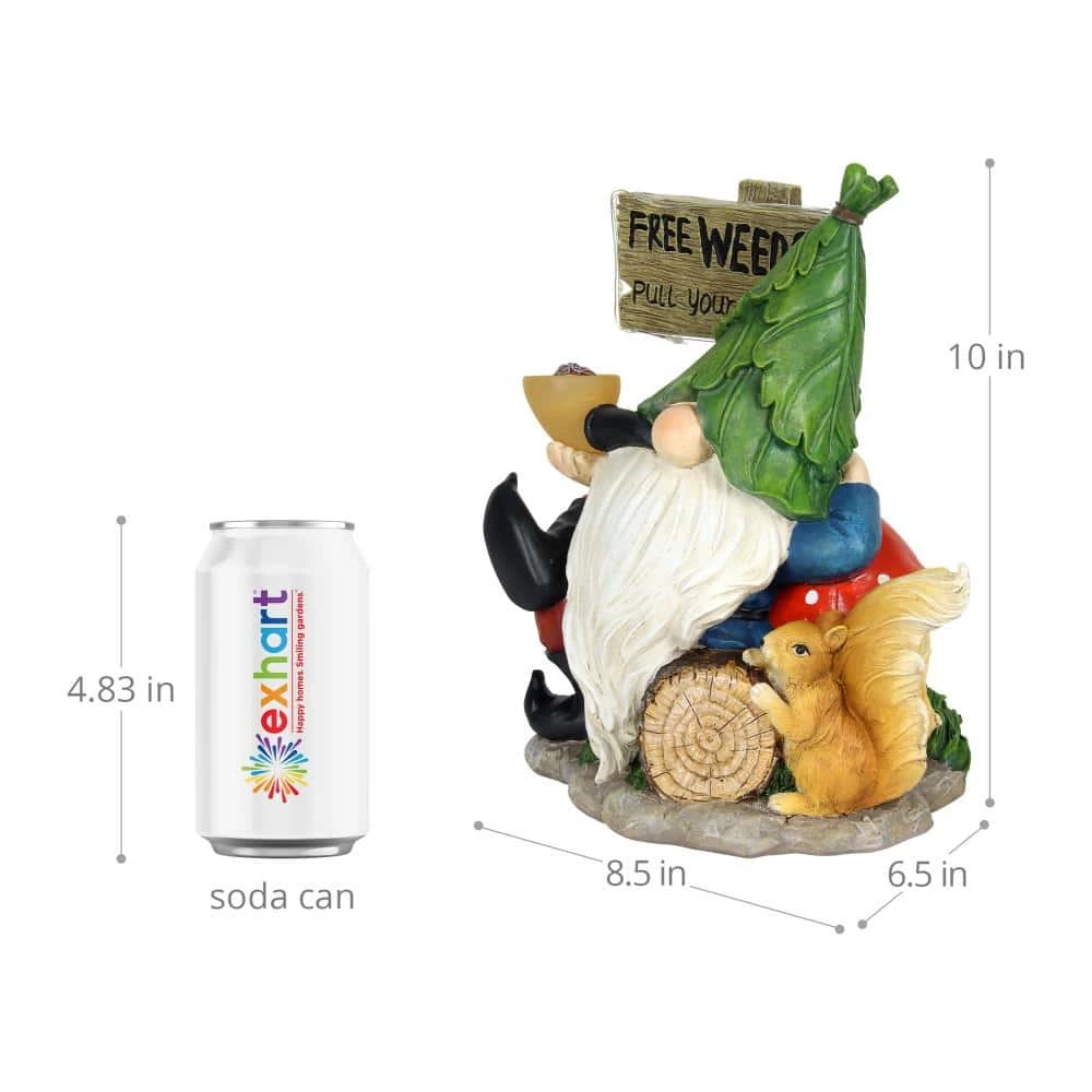 Exhart 8.5 in. x 10 in. Solar with Free Weeds- Pull Your Own Sign, Gnome Garden Statue 7 Exhart 8.5 in. x 10 in. Solar with Free Weeds- Pull Your Own Sign, Gnome Garden Statue - Image 5