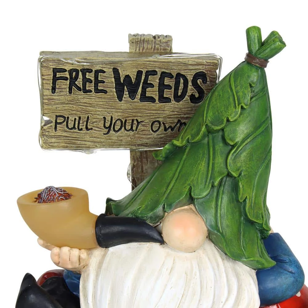 Exhart 8.5 in. x 10 in. Solar with Free Weeds- Pull Your Own Sign, Gnome Garden Statue 6 Exhart 8.5 in. x 10 in. Solar with Free Weeds- Pull Your Own Sign, Gnome Garden Statue - Image 4