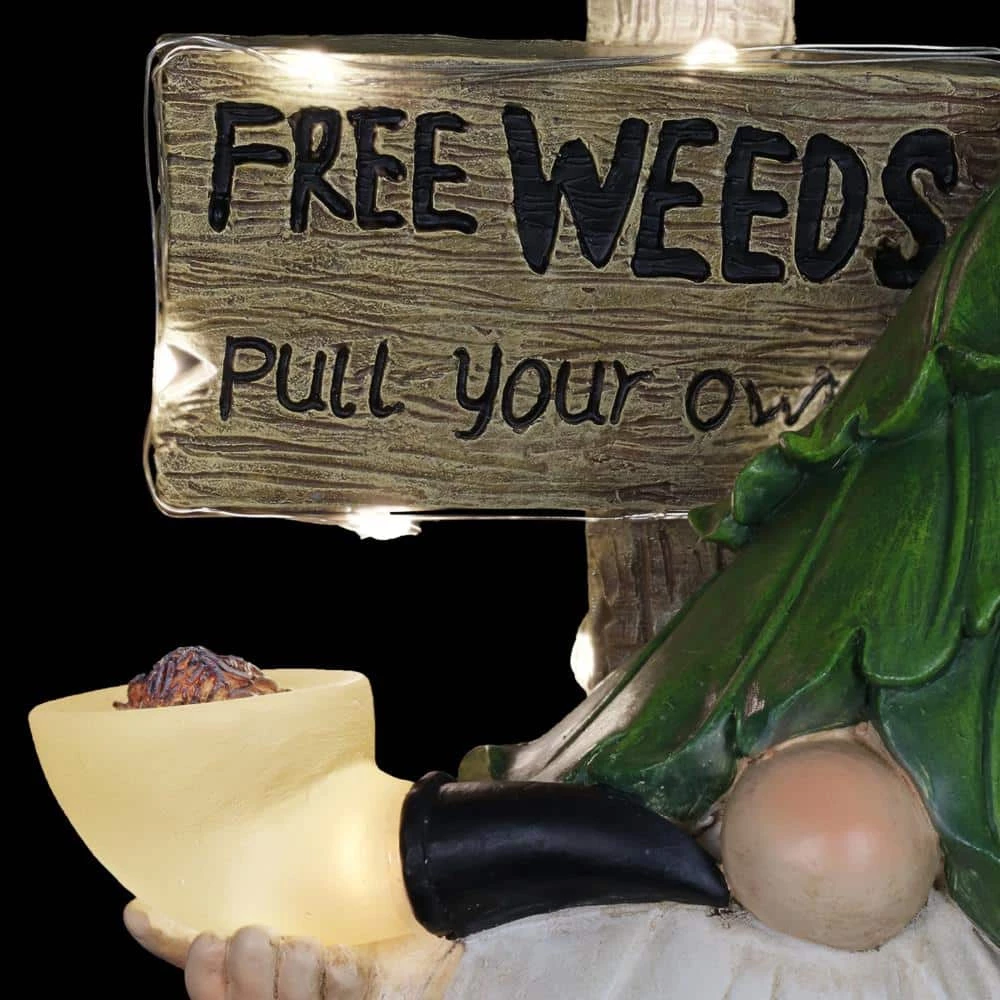 Exhart 8.5 in. x 10 in. Solar with Free Weeds- Pull Your Own Sign, Gnome Garden Statue 10 Exhart 8.5 in. x 10 in. Solar with Free Weeds- Pull Your Own Sign, Gnome Garden Statue - Image 8