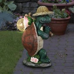 Exhart Solar Hiking Turtle with LED Crackle Ball 6.5 in. x 12.5 in. Garden Statue 23 Exhart Solar Hiking Turtle with LED Crackle Ball 6.5 in. x 12.5 in. Garden Statue -Cheap Good Directions Store exhart garden statues 73028 rs 31 1000