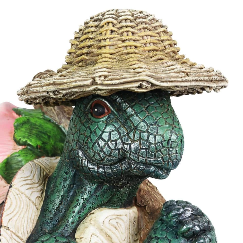 Exhart Solar Hiking Turtle with LED Crackle Ball 6.5 in. x 12.5 in. Garden Statue 8 Exhart Solar Hiking Turtle with LED Crackle Ball 6.5 in. x 12.5 in. Garden Statue - Image 6